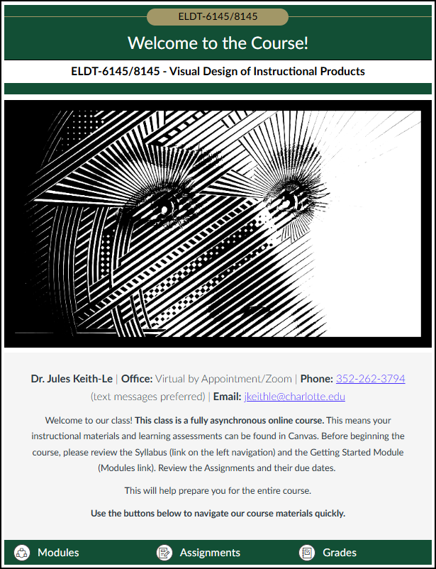 Course materials for Visual Design of Instructional Products